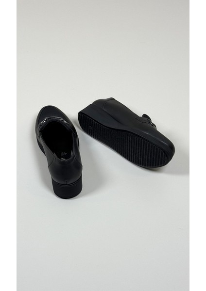 D-01 Comforta Günlük Giymelik Kadin Loafer Siyah Ayakkabı