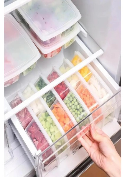 4 Bölmeli Kapaklı Kahvaltılık Sebze Saklama Kabı Öğünlük Buzdolabı Düzenleyici 2 Adet 250 ml Gri fiyatları