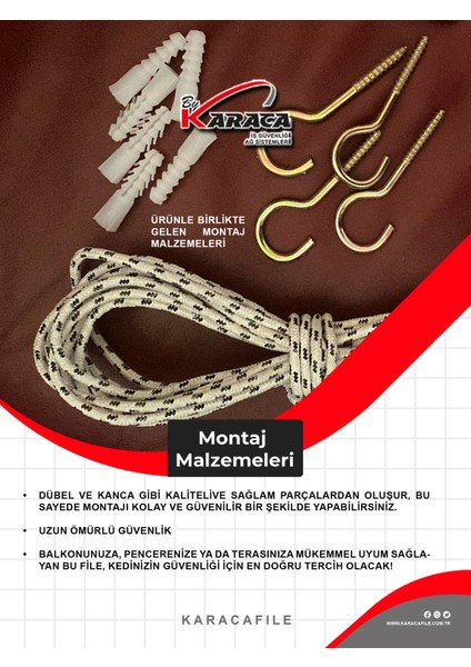 Kedi Balkon Güvenlik Filesi 1,5x3 mt 2mm Ip Kalınlığı 4x4 Göz Aralığı (Beyaz Veya Siyah)