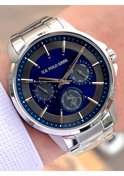 Çelik Kordon Iç Fonksiyonları Aktif 5 Atm Suya Dayanıklı Erkek Kol Saati USPA.FS1000.03