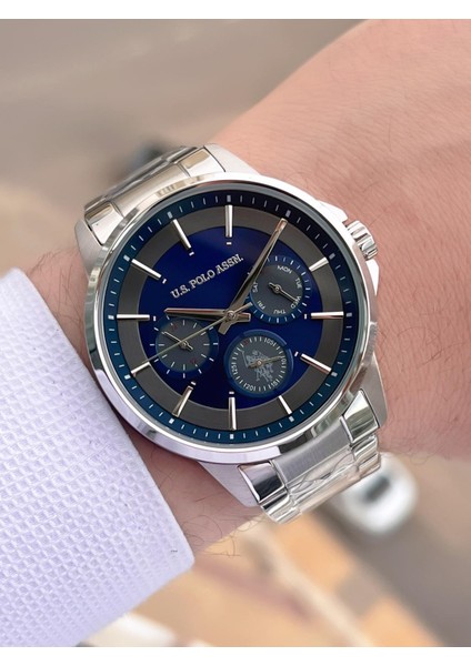 Çelik Kordon Iç Fonksiyonları Aktif 5 Atm Suya Dayanıklı Erkek Kol Saati USPA.FS1000.03 modelleri