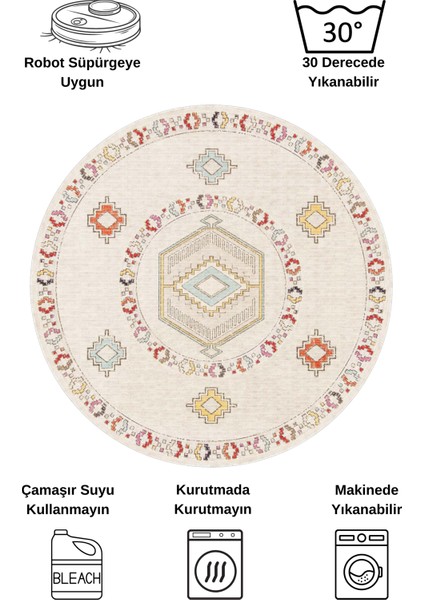 Bej Renk Etnik Kilim Desen Kaymaz Taban Halı indirimleri