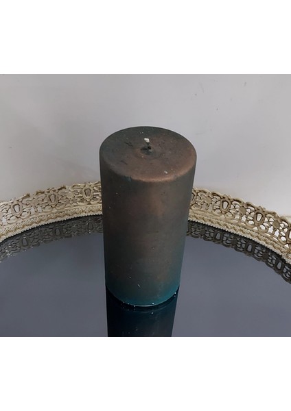 Yükseklik 15CM Çap 7cm Silindir Gerçek Mum Fitilli Koyu Renk Candle Ortam Farklı Hava 1 Adet