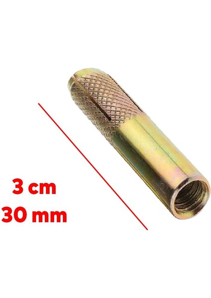 Çakma Çelik Dübel 8 Adet Iç Dişli M8X30 mm Raf Iskele Montaj Bağlantı Monte Tavan Asma Aparat