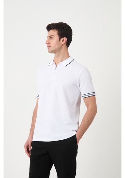 Erkek Fermuarlı Yaka Desenli Polo Yaka 2 Li Basic Tişört Paketi fırsatları