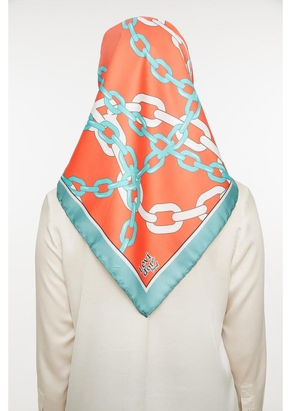 Turkuaz Zincirli Trend Twill Eşarp indirimleri