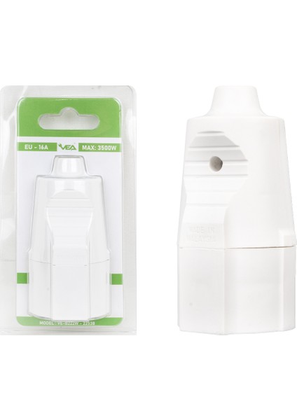 VE-B222W A Class Blisterli Topraklı Dişi Fiş (Made In Malaysıa) (4401)