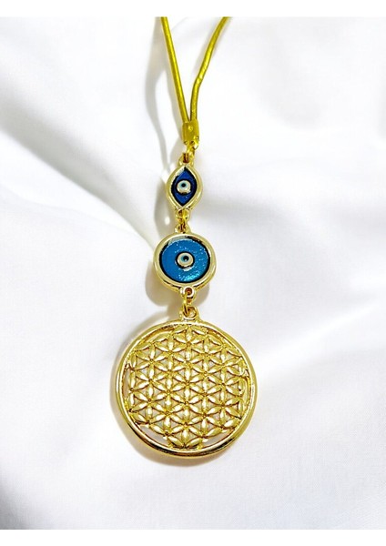 Nazar Boncuklu Gold Metal Lotus Çiçeği Araba Dikiz Ayna Süsü/elips Mineli Yeni Araba Hediyesi fırsatları