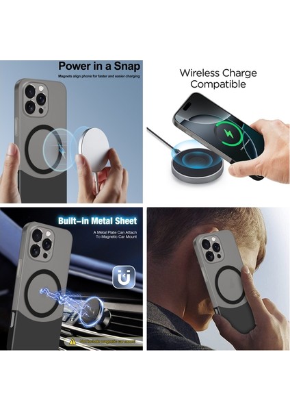 Apple iPhone 14 Pro Max Kılıf Manyetik Şarj Özellikli Duble Çift Renkli Ince Slim Kapak