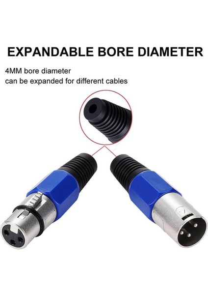 2 Adet - 3 Pin Xlr Konektörü Dişi + Erkek Mikrofon Jackı - Mikrofon Ses Jakı