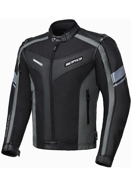 JK152 4 Mevsim Korumalı Gri Motosiklet Mont