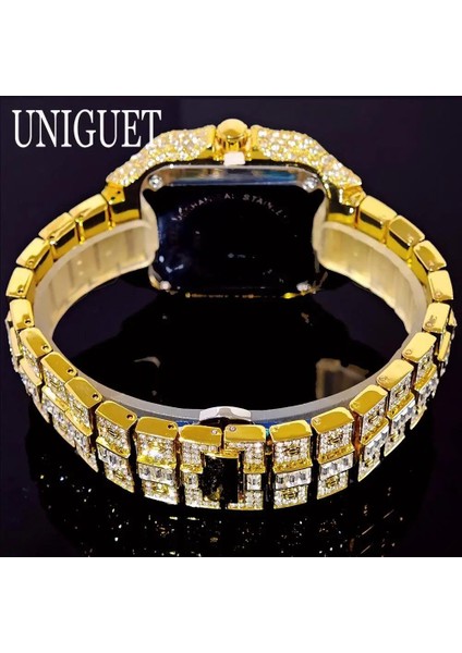 2025 Lüks Elmas Taşlı Erkekler Için Gökkuşağı Kadranlı Takvim Kuvars Saatler Out Kol Saati Kadın Saat Lüks modelleri