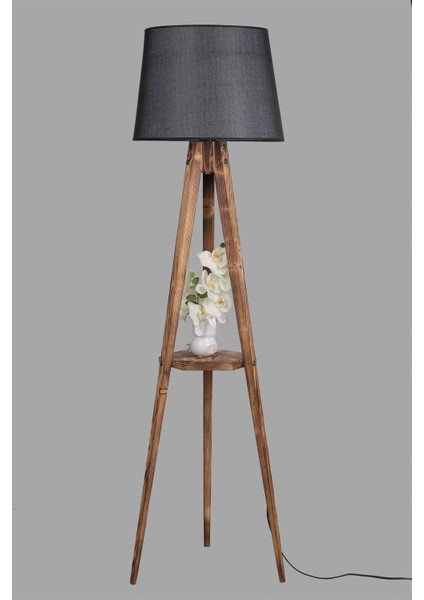 Sehbalı Tripod Yanık Lambader Pramit Hasır Siyah Abajurlu modelleri