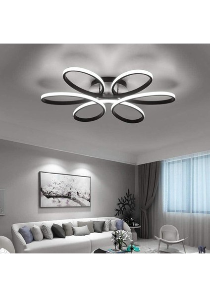 Istanbul Avize Cindy Siyah Ledli 3 Renk Kumandalı Modern LED Avize