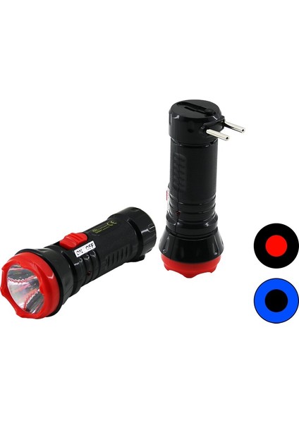 1W Tek LED Fiş Şarjlı El Feneri Uzun Mesafeli (4401)