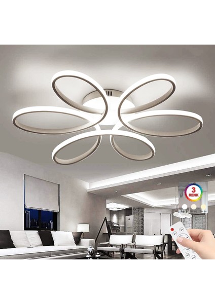 Istanbul Avize Cindy Gümüş Ledli 3 Renk Kumandalı Modern LED Avize