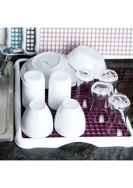 Pratik Lavabo Tezgah Üstü Bulaşık Kurutmalığı Süzmatik 22X40 cm (4401)