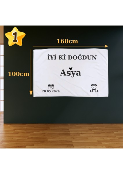 Kişiye Özel Doğum Günü, Happy Birthday Duvar Örtüsü-Duvar Halısı-Çekim Örtüsü