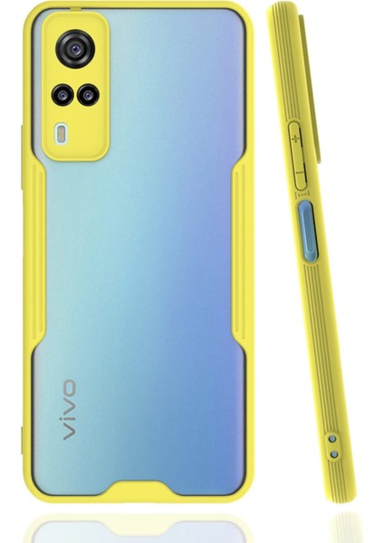 Vivo Y53S Kılıf Platin Silikon - Sarı Gnzrz