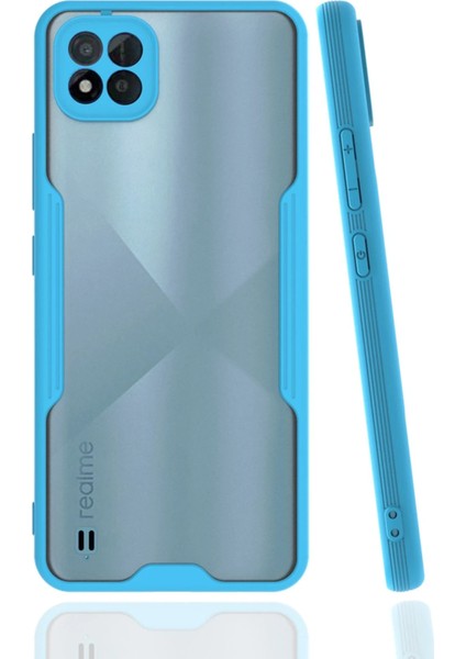 Realme C11 2021 Kılıf Platin Silikon - Mavi Gnzrz