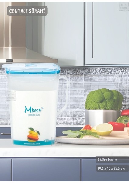 Contalı Sürahi Plastik Hava Almaz Sürahi 2 Litre Bpa Free