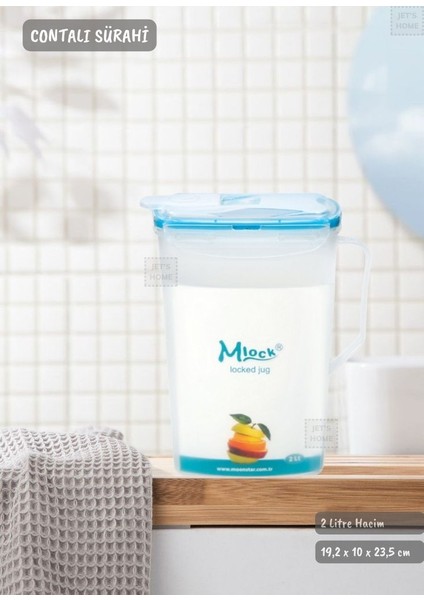 Contalı Sürahi Plastik Hava Almaz Sürahi 2 Litre Bpa Free