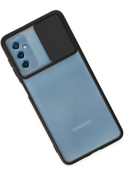 Samsung Galaxy M52 5g Kılıf Palm Buzlu Kamera Sürgülü Silikon - Siyah Gnzrz