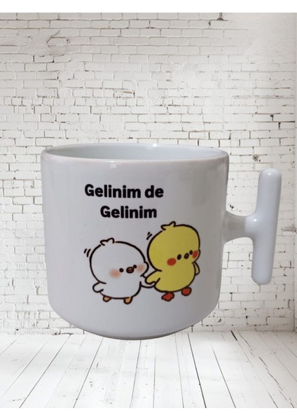 Gelinim De Gelinim Çift Taraf Baskılı Kupa- Seramik Çay, Kahve Bardağı