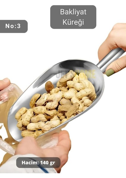 Erzak Küreği Paslanmaz Buz Küreği Çelik Bakliyat Küreği Asma Delikli Ss 201 Kürek No:3 21 cm