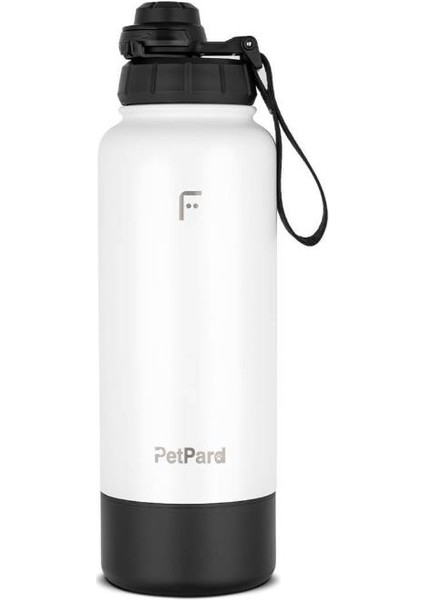 Petpard 2 In 1 Kedi & Köpek Mama Kabı ve Paslanmaz Çelik Termos, 1 Litre, Beyaz
