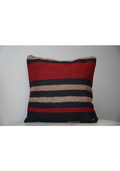 40 x 40 El Yapımı Vintage Kırmızı Siyah Kilim Yastık Kılıfı, Bohem Dekoratif Yastık, Harika Ev Dekoru fiyatları