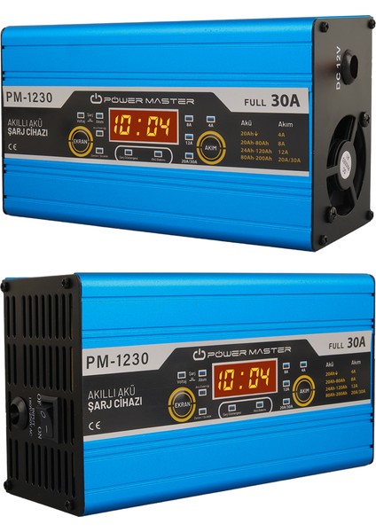 12 Volt Max 30 Amper LCD Ekranlı Akü Şarj Cihazı