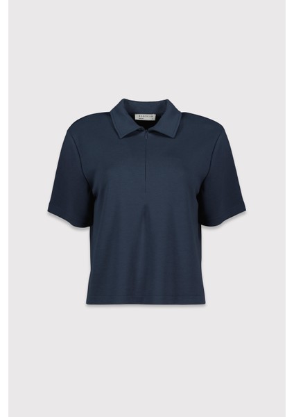Polo Yaka Fermuarlı Kısa Kol Tshirt
