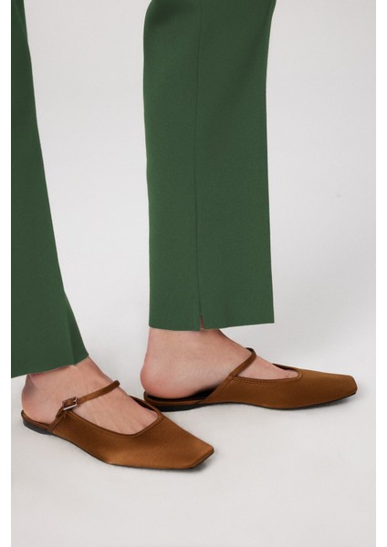 Yeşil Nervür Dikişli Cep Detaylı Kadın Pantolon indirimleri