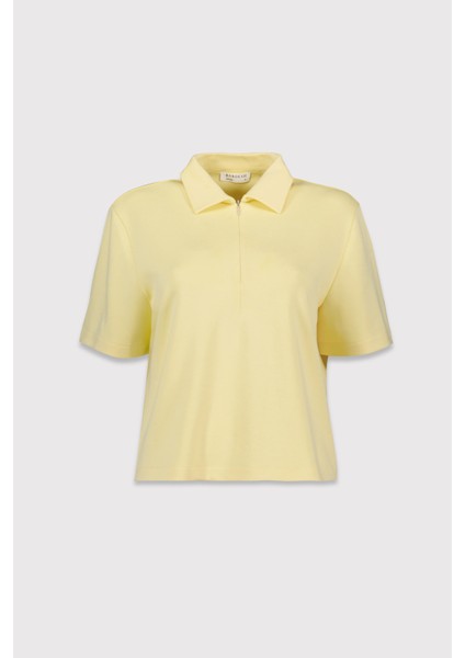 Polo Yaka Fermuarlı Kısa Kol Tshirt