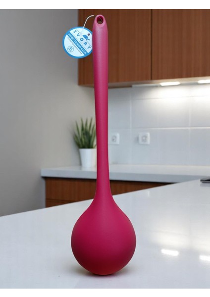 Silikon Kepçe Uzun Saplı Fuşya Renk 35 cm fiyatları