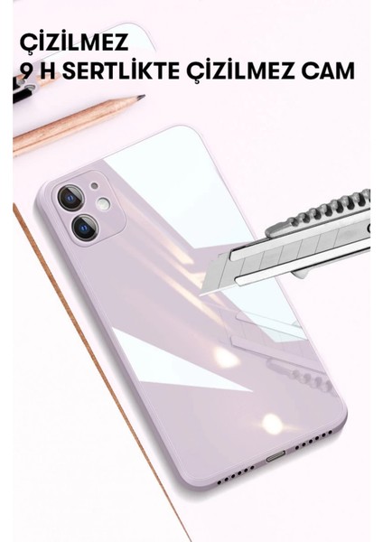 Samsung Galaxy A22 Kılıf Glass Kapak - Bordo Gnzrz