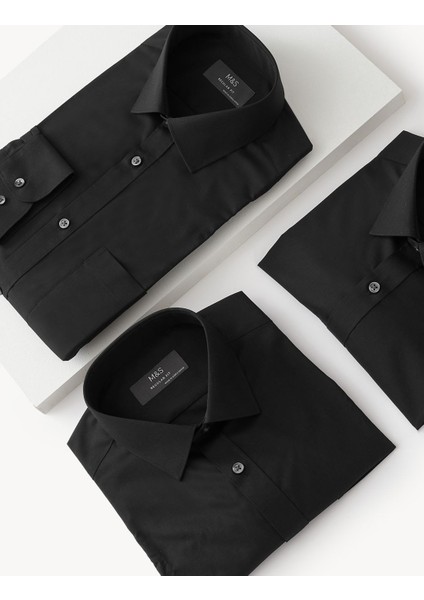 3'lü Uzun Kollu Regular Fit Gömlek Seti