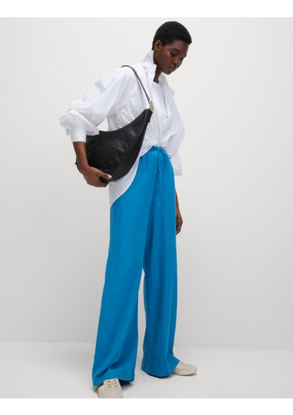 Wide Leg Keten Pantolon