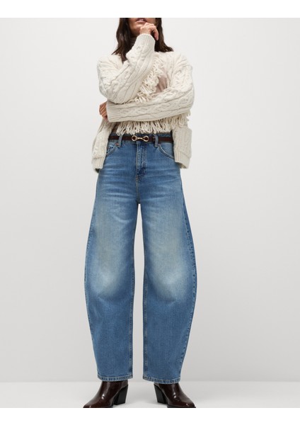 Mid Rise Rahat Kalıp Horseshoe Jean