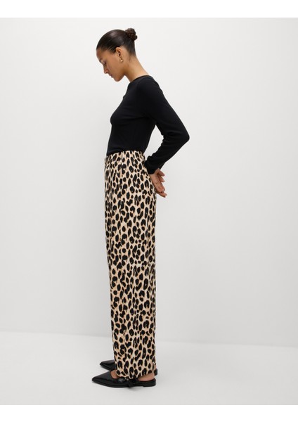 Leopar Desenli Carrot Leg Grazer Pantolon
