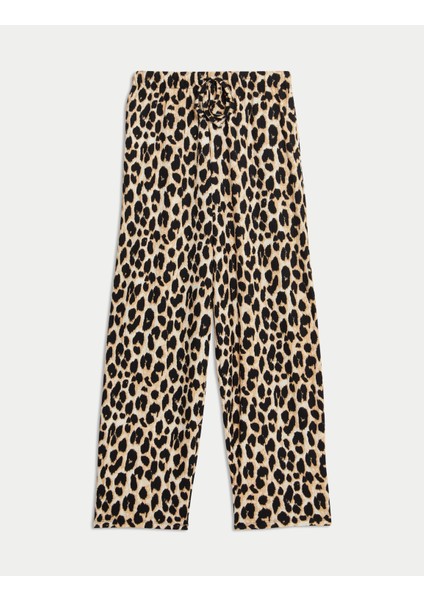 Leopar Desenli Carrot Leg Grazer Pantolon