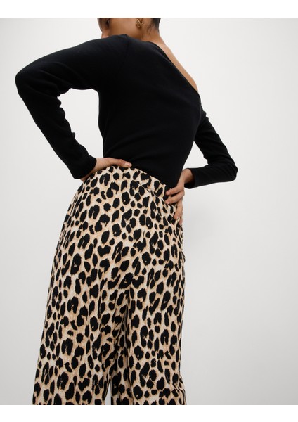 Leopar Desenli Carrot Leg Grazer Pantolon