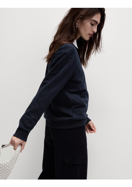 Saf Pamuklu Sweatshirt
