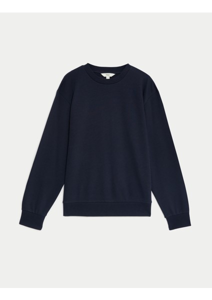 Saf Pamuklu Sweatshirt