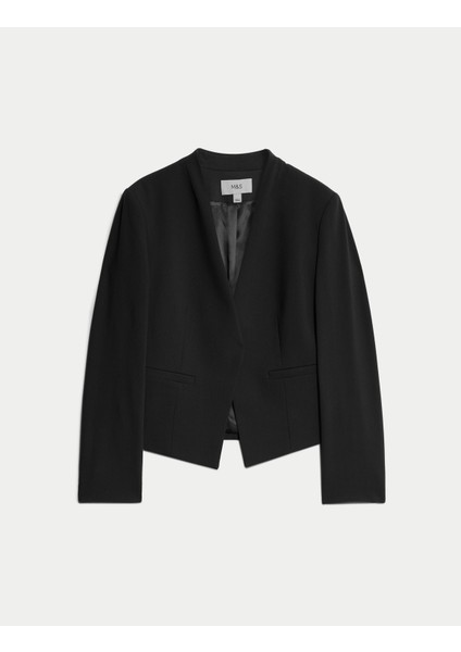 Yakasız Blazer Ceket