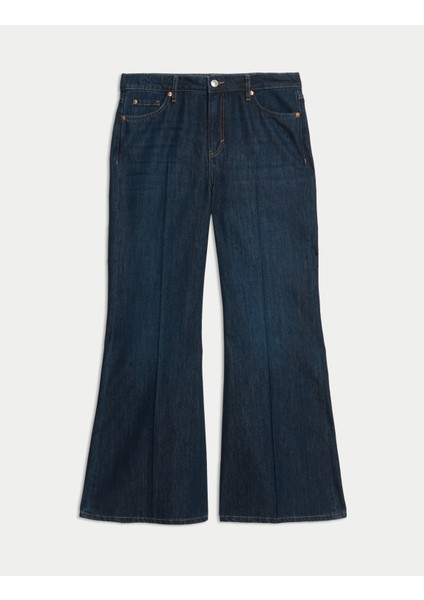 Mid Rise Flared Fit Jean Pantolon