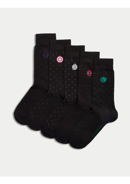 5'li Cotton Rich Avengers™ Çorap