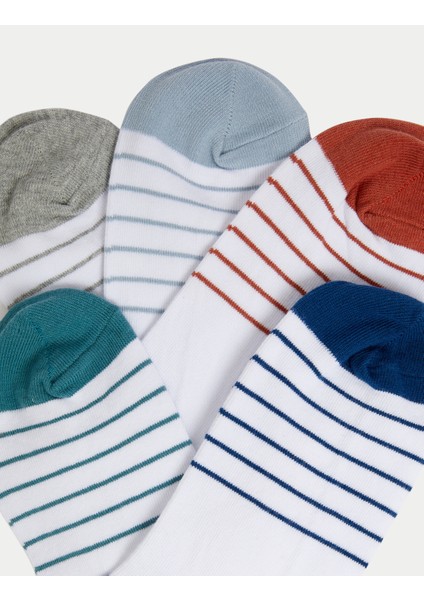 5'li Cool & Fresh™ Çizgili Sporcu Çorapları