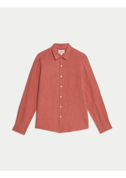 Regular Fit Saf Keten Gömlek modelleri